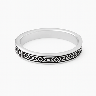 “NO LOOKING BACK” design ring - 950 Silver